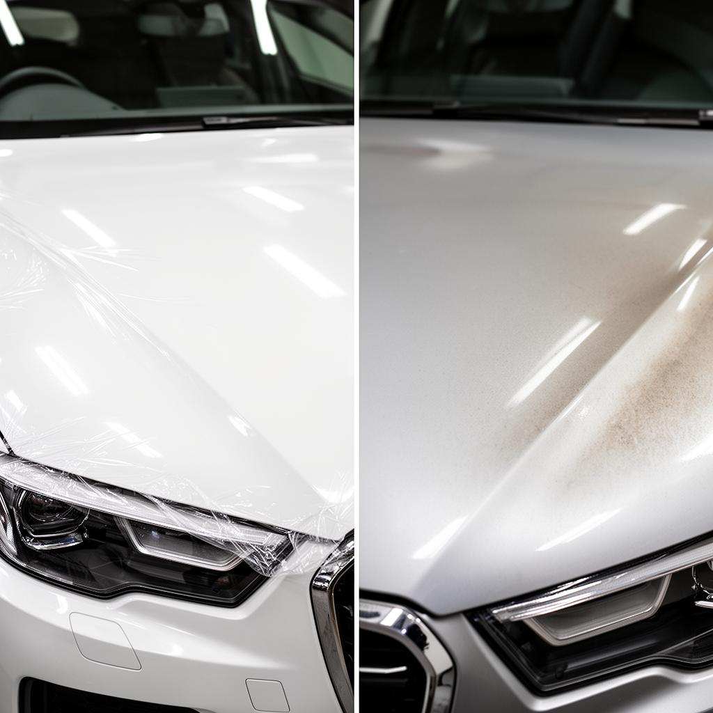 Comparison of paint gloss with and without PPF