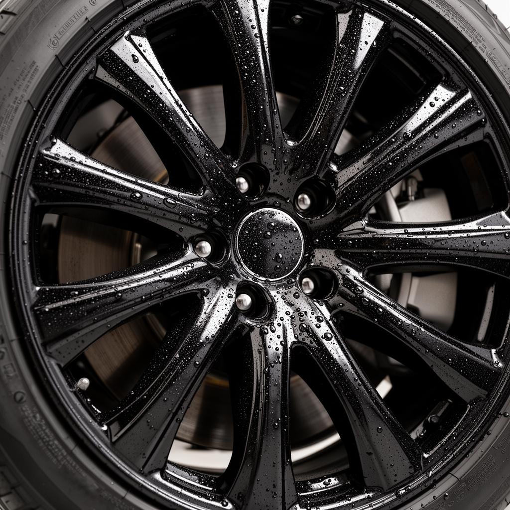 Wheel ceramic coating hydrophobic effect