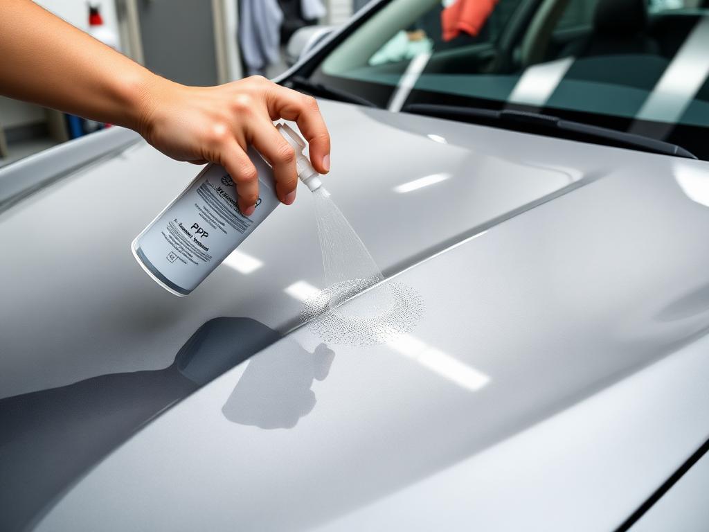 Professional technician performing maintenance on PPF protection film