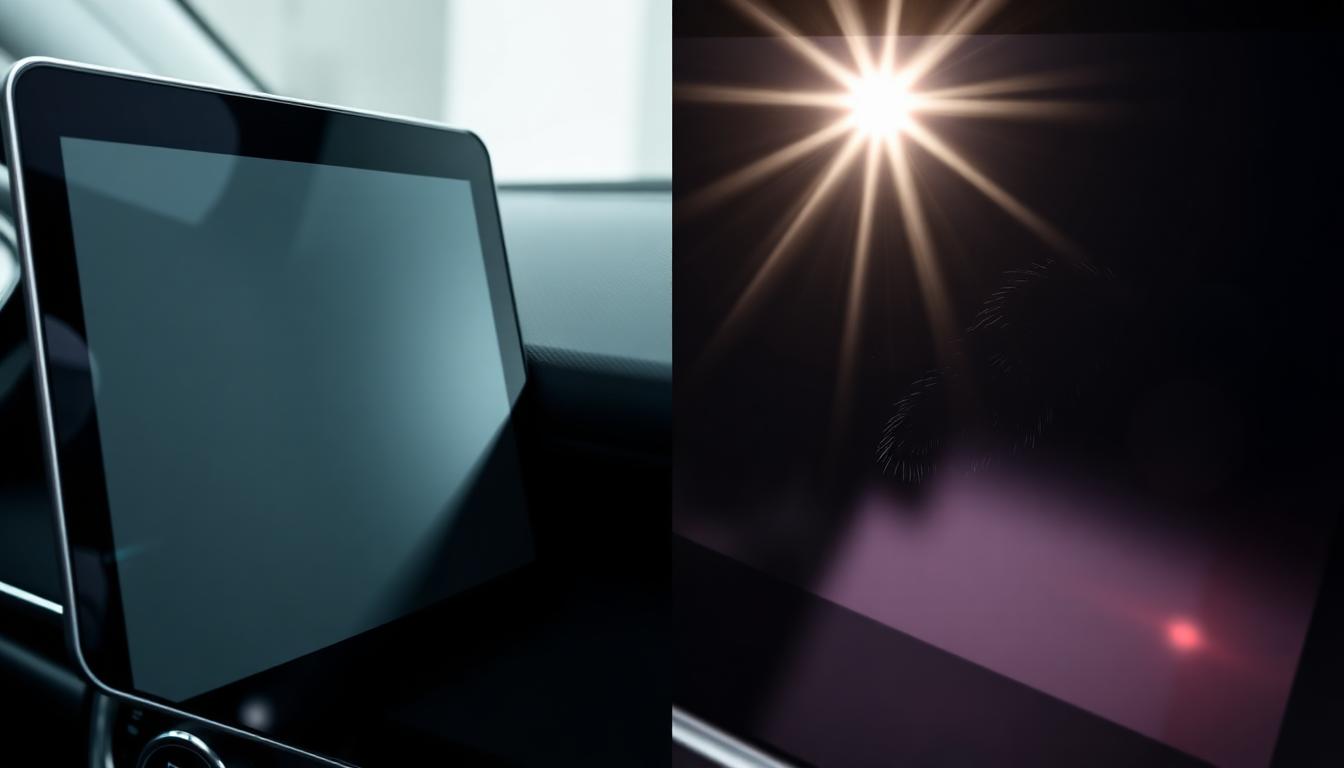 In-car touchscreen protected by matte PPF